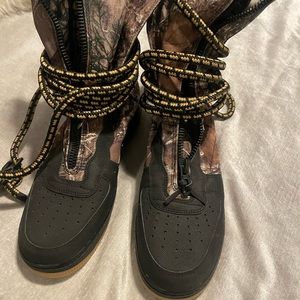 Nike Air Force one camo high sneaker.